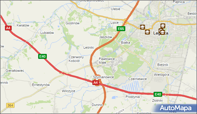 mapa Pawłowice Małe gmina Krotoszyce, Pawłowice Małe gmina Krotoszyce na mapie Targeo