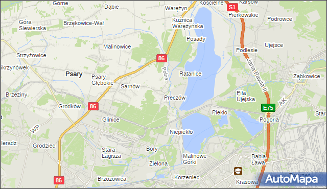 mapa Preczów, Preczów na mapie Targeo