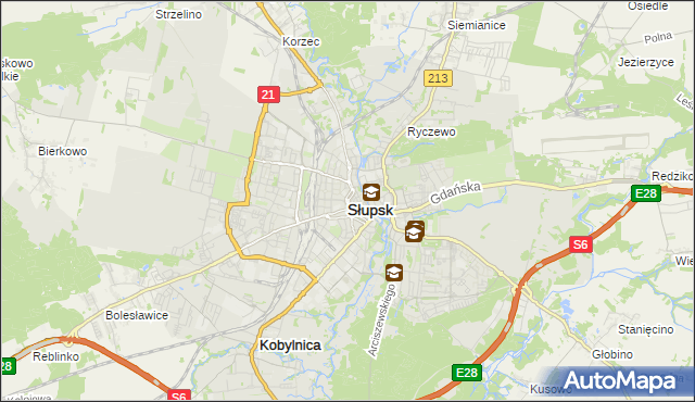 mapa Słupska, Słupsk na mapie Targeo