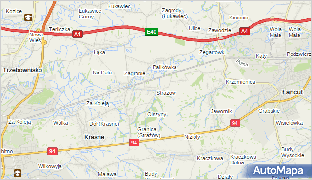 mapa Strażów, Strażów na mapie Targeo