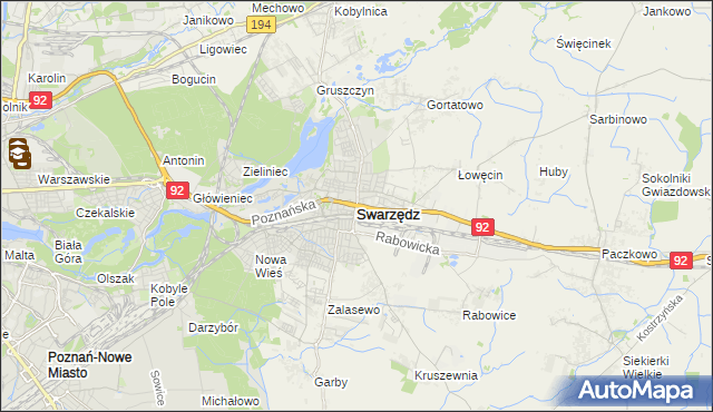 mapa Swarzędz, Swarzędz na mapie Targeo