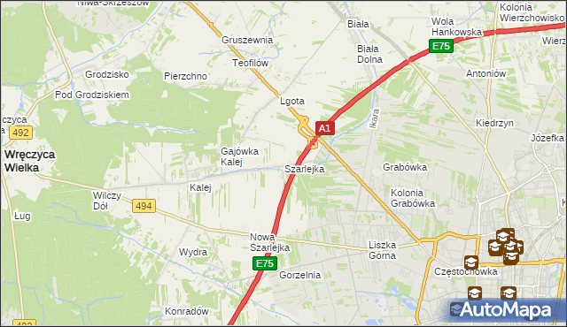 mapa Szarlejka, Szarlejka na mapie Targeo