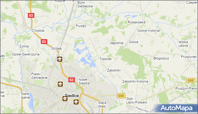 mapa Topórek, Topórek na mapie Targeo