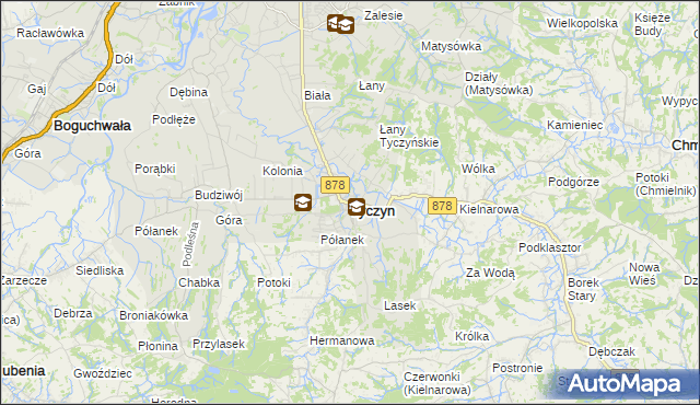 mapa Tyczyn powiat rzeszowski, Tyczyn powiat rzeszowski na mapie Targeo
