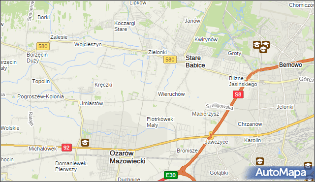 mapa Wieruchów, Wieruchów na mapie Targeo