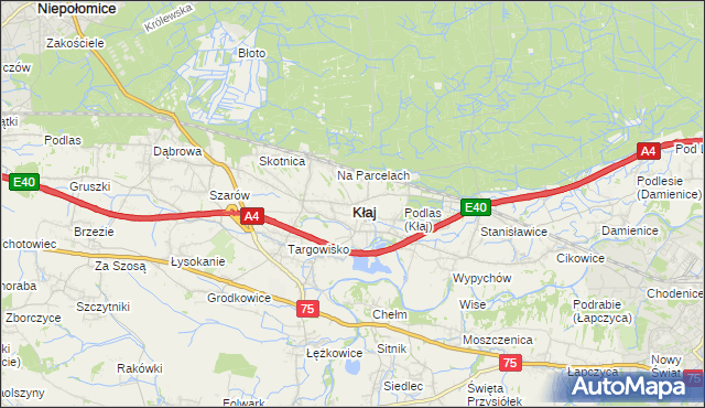 mapa Kłaj, Kłaj na mapie Targeo