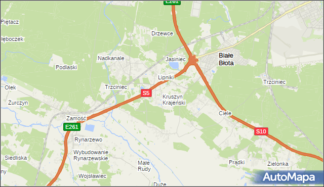 mapa Kruszyn Krajeński, Kruszyn Krajeński na mapie Targeo