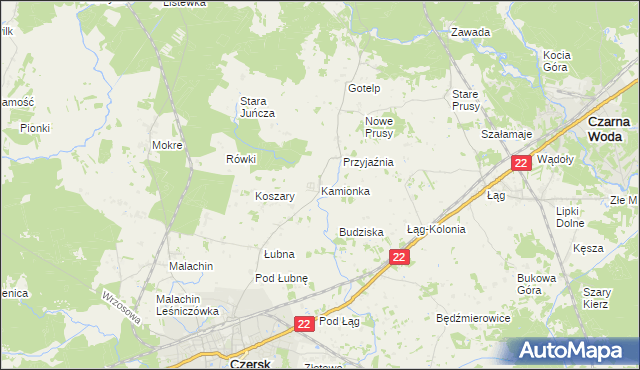 mapa Kamionka gmina Czersk, Kamionka gmina Czersk na mapie Targeo