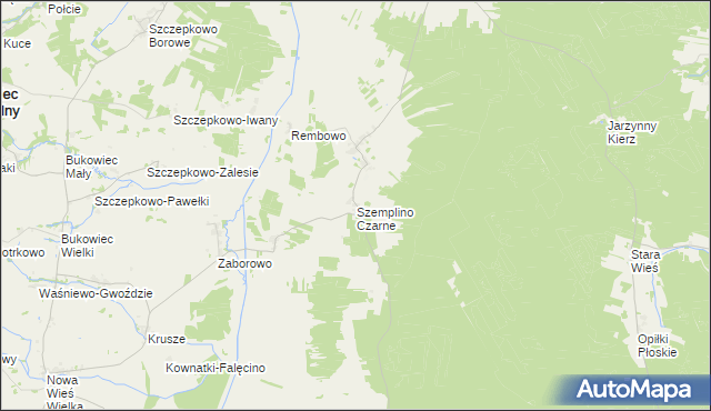 mapa Szemplino Czarne, Szemplino Czarne na mapie Targeo