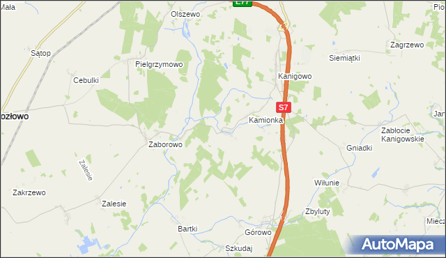 mapa Ważyny, Ważyny na mapie Targeo