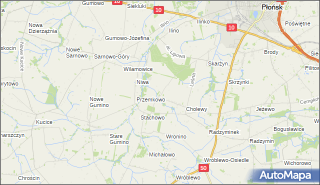 mapa Wroninko, Wroninko na mapie Targeo