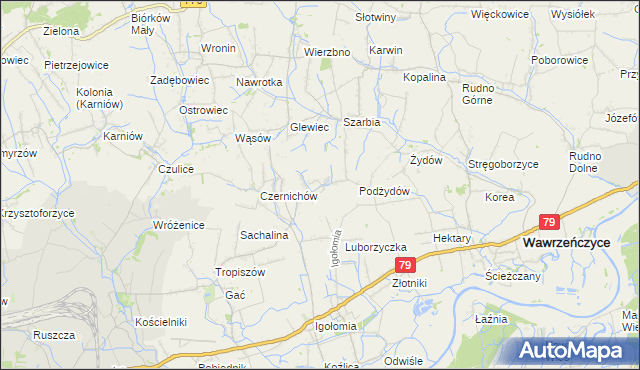 mapa Glew, Glew na mapie Targeo