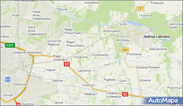 mapa Groszowice, Groszowice na mapie Targeo