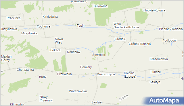 mapa Sowiniec gmina Jarczów, Sowiniec gmina Jarczów na mapie Targeo