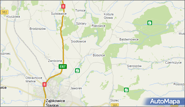 mapa Bobolice gmina Ząbkowice Śląskie, Bobolice gmina Ząbkowice Śląskie na mapie Targeo