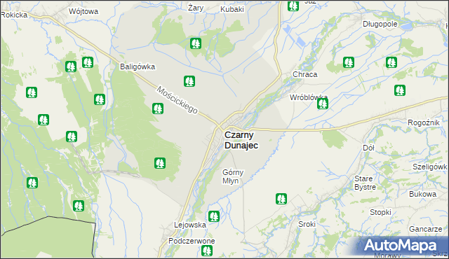 mapa Czarny Dunajec, Czarny Dunajec na mapie Targeo