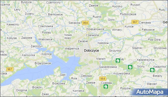 mapa Dobczyce, Dobczyce na mapie Targeo