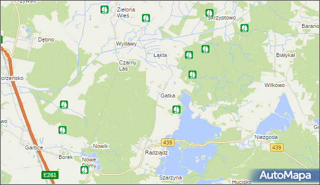 mapa Gatka gmina Żmigród, Gatka gmina Żmigród na mapie Targeo