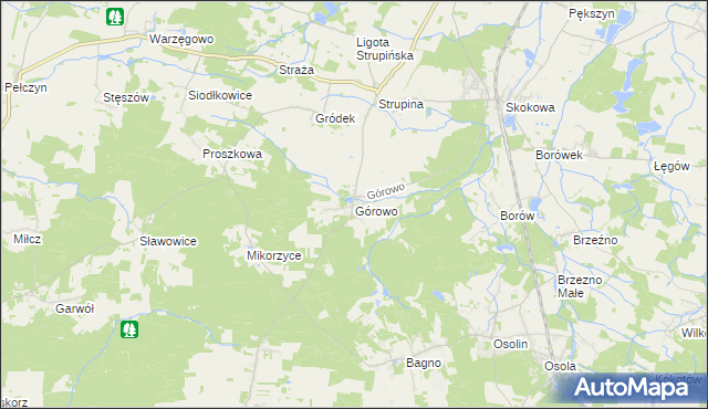 mapa Górowo gmina Prusice, Górowo gmina Prusice na mapie Targeo