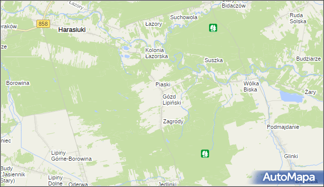 mapa Gózd Lipiński, Gózd Lipiński na mapie Targeo