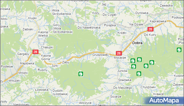 mapa Gruszowiec, Gruszowiec na mapie Targeo
