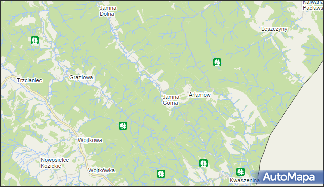 mapa Jamna Górna, Jamna Górna na mapie Targeo