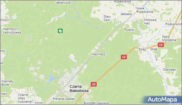 mapa Machnacz gmina Czarna Białostocka, Machnacz gmina Czarna Białostocka na mapie Targeo