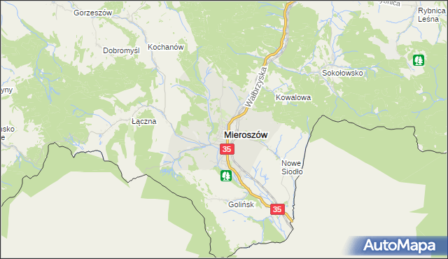 mapa Mieroszów, Mieroszów na mapie Targeo