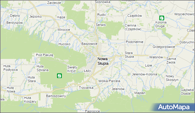 mapa Nowa Słupia, Nowa Słupia na mapie Targeo