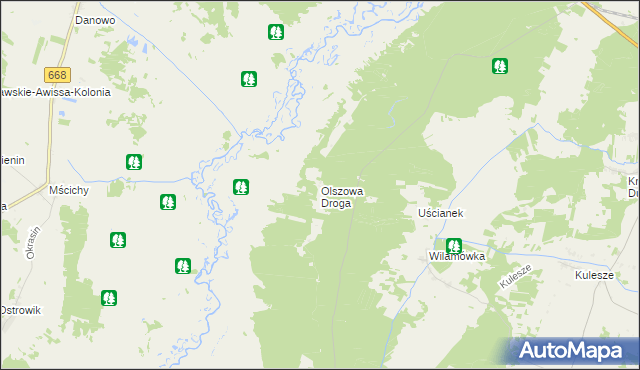mapa Olszowa Droga, Olszowa Droga na mapie Targeo