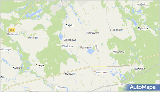 mapa Pamięcin gmina Recz, Pamięcin gmina Recz na mapie Targeo