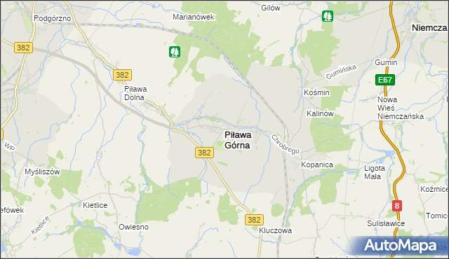 mapa Piława Górna, Piława Górna na mapie Targeo