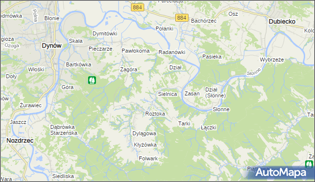 mapa Sielnica, Sielnica na mapie Targeo