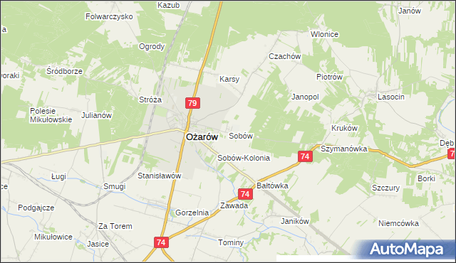 mapa Sobów, Sobów na mapie Targeo