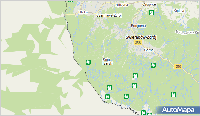 mapa Stóg Izerski, Stóg Izerski na mapie Targeo