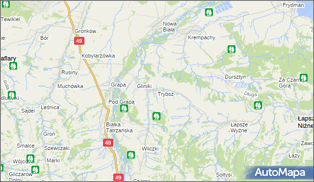 mapa Trybsz, Trybsz na mapie Targeo