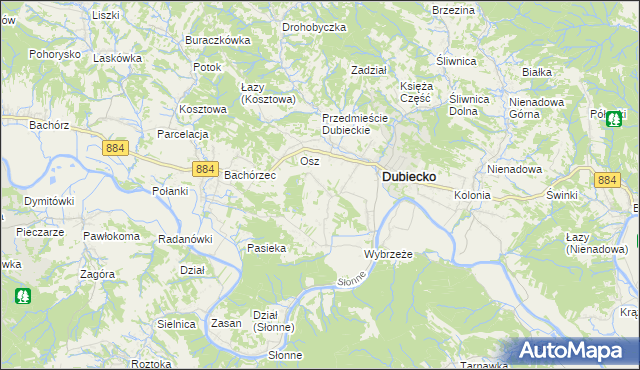 mapa Winne-Podbukowina, Winne-Podbukowina na mapie Targeo