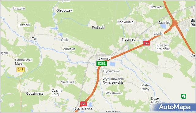 mapa Zamość gmina Szubin, Zamość gmina Szubin na mapie Targeo