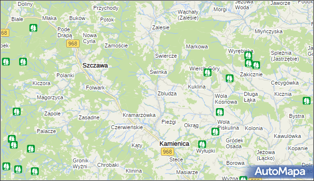 mapa Zbludza, Zbludza na mapie Targeo