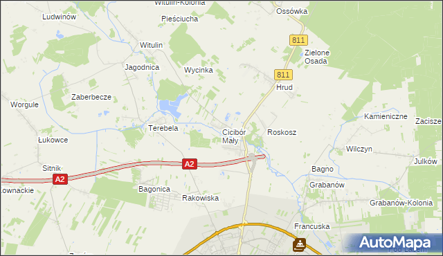 mapa Cicibór Mały, Cicibór Mały na mapie Targeo