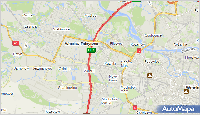 mapa Fabryczna, Fabryczna na mapie Targeo