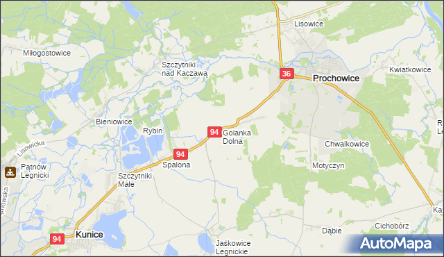 mapa Golanka Dolna, Golanka Dolna na mapie Targeo