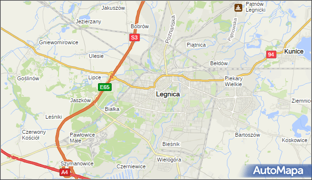 mapa Legnicy, Legnica na mapie Targeo