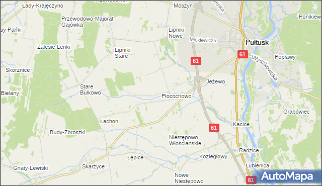 mapa Płocochowo, Płocochowo na mapie Targeo