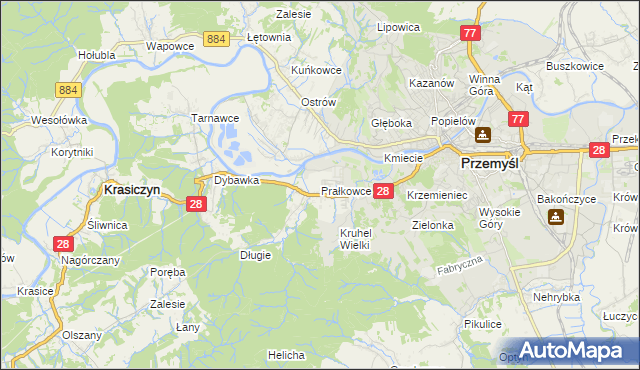 mapa Prałkowce, Prałkowce na mapie Targeo