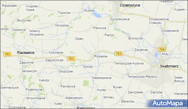 mapa Rosiejów, Rosiejów na mapie Targeo