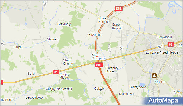 mapa Stare Sierzputy, Stare Sierzputy na mapie Targeo