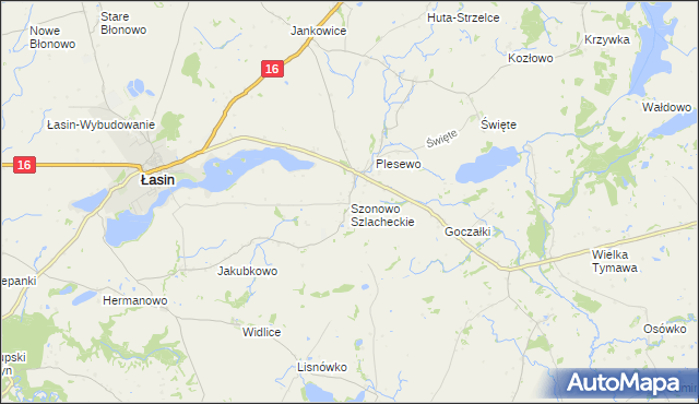 mapa Szonowo Szlacheckie, Szonowo Szlacheckie na mapie Targeo