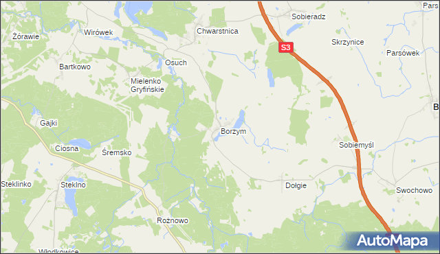 mapa Borzym, Borzym na mapie Targeo