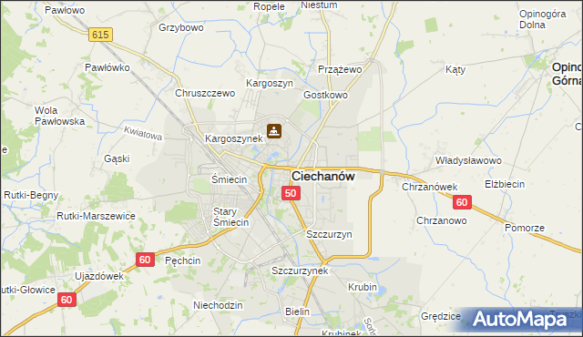 mapa Ciechanów, Ciechanów na mapie Targeo